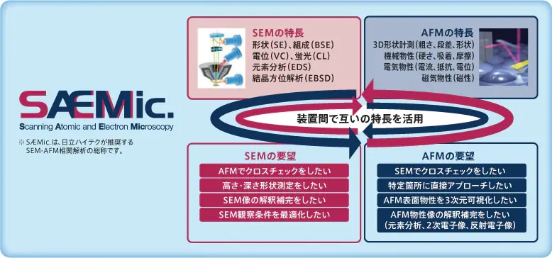 AFM/SEMの特長を生かした相関解析(故障解析の不具合解明率の向上)
